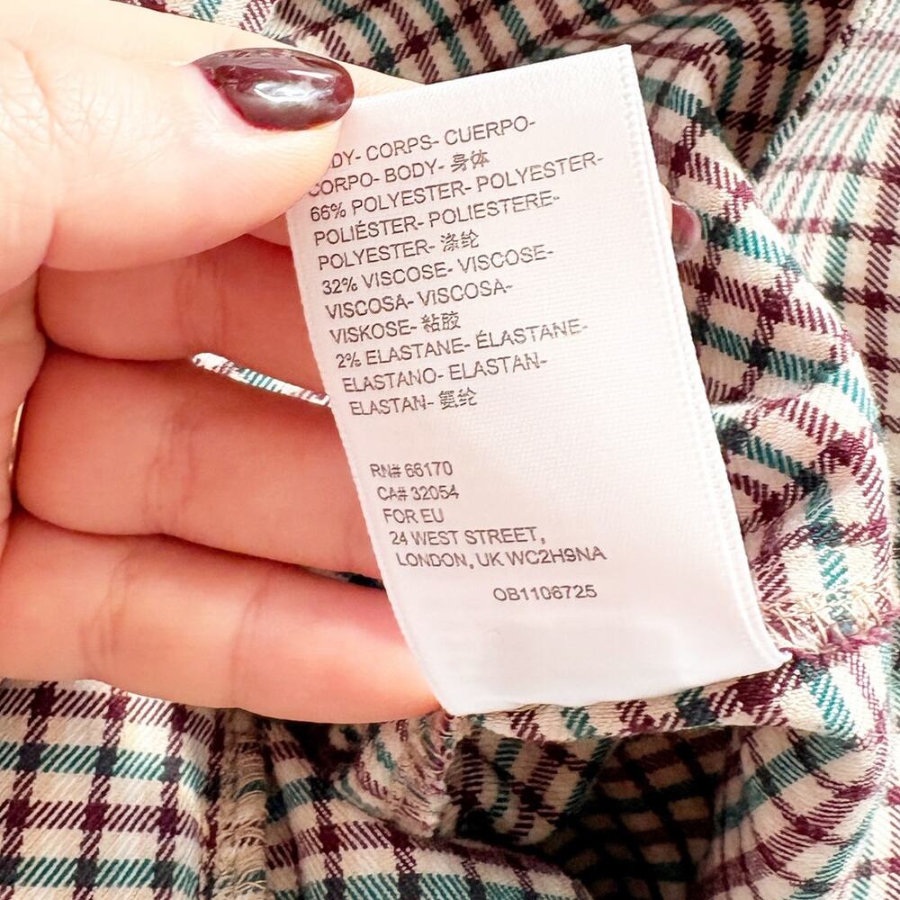 UO Urban Outfitters Saunter Carrot Trouser Pants Plaid High Waist Size 8 - Picture 8 of 8